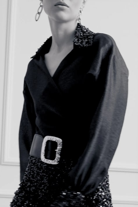 Answear.LAB bluzka damska kolor czarny z aplikacją