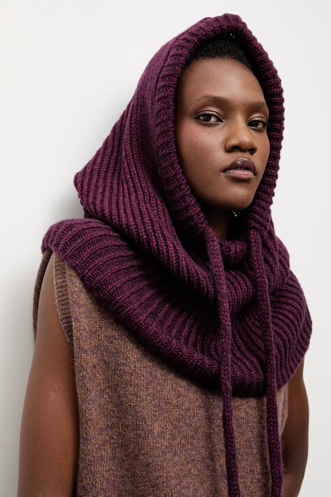 Balaclava z volno Answear.LAB bordo barva