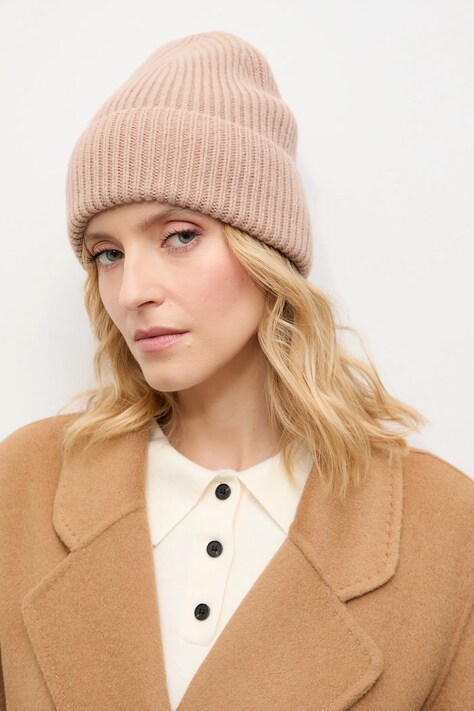 Answear.LAB czapka wełniana kolor beżowy