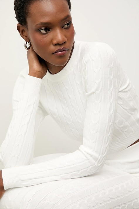 Answear.LAB bluză și fustă culoarea alb