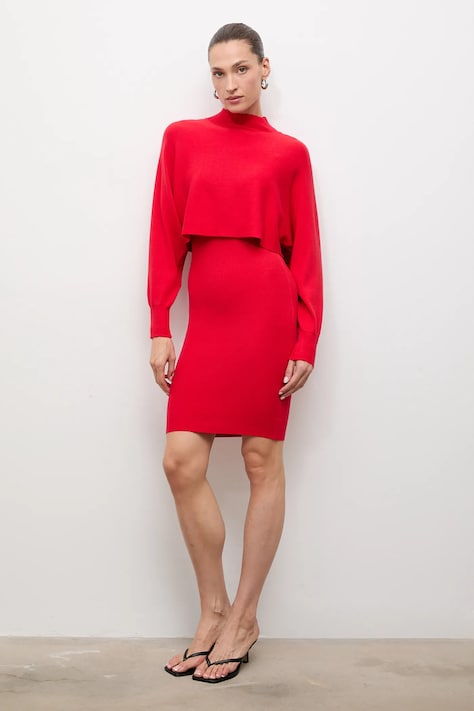 Answear.LAB rochie si pulover culoarea rosu