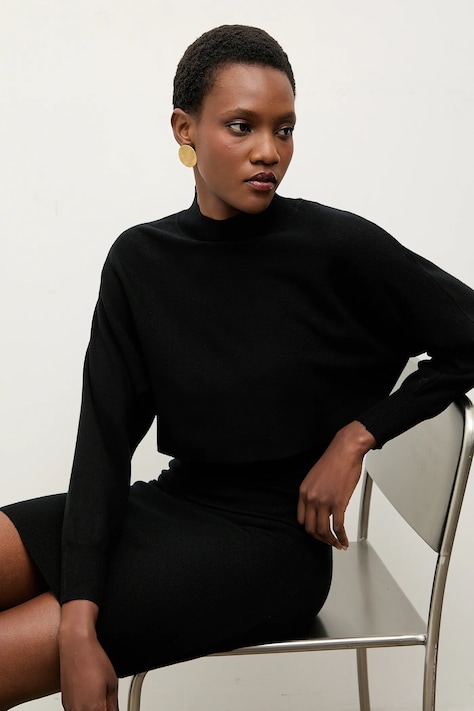 Answear.LAB sukienka i sweter damski kolor czarny