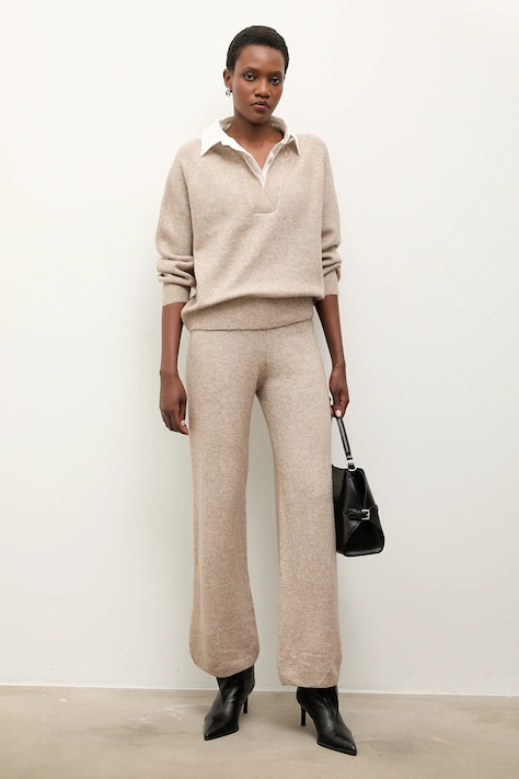 Answear.LAB komplet z wełną damski kolor beżowy