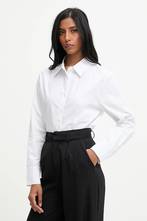 Хлопковая рубашка Answear.LAB цвет белый regular классический воротник