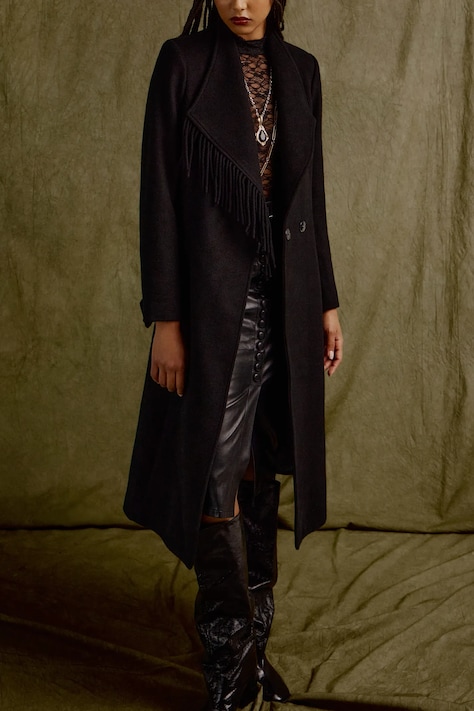 Kabát s vlnou Answear.LAB černá barva