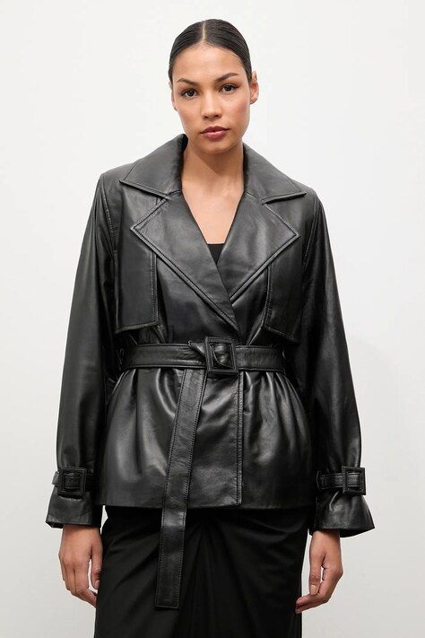 Answear.LAB giacca in pelle colore nero