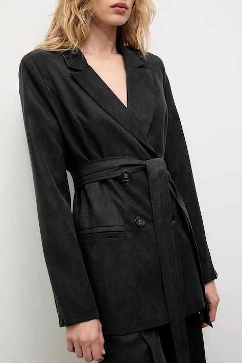 Answear.LAB sacou culoarea negru, cu doua randuri de nasturi, neted