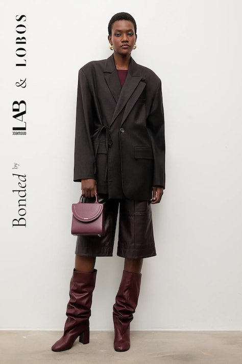 Bonded by Answear.LAB & LOBOS μάλλινο σακάκι χρώμα: καφέ