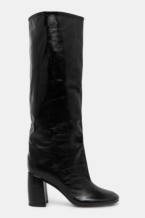 Кожаные сапоги Answear.LAB цвет чёрный каблук кирпичик слегка утеплённый