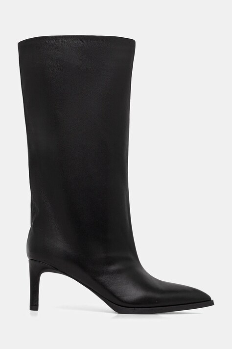 Кожаные сапоги Answear.LAB цвет чёрный на шпильке