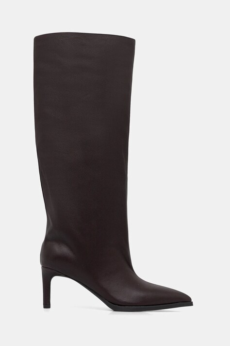 Answear.LAB ghete de piele culoarea bordo, cu toc cui