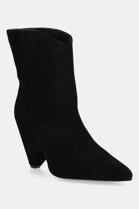 Answear.LAB cizme din piele intoarsa culoarea negru, cu toc drept