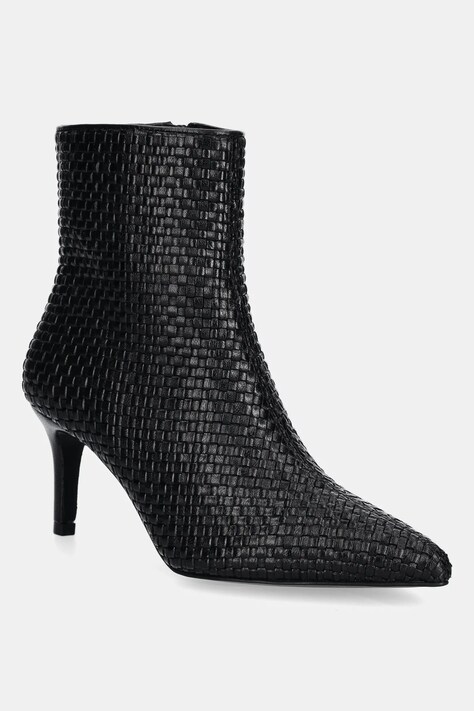 Кожаные полусапожки Answear.LAB цвет чёрный на шпильке