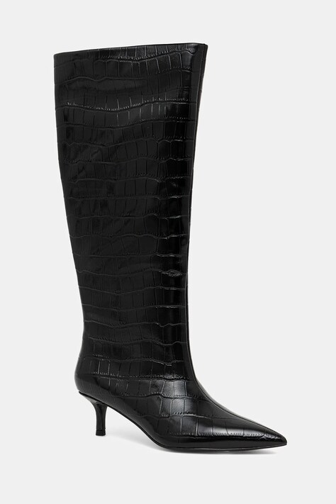 Кожаные сапоги Answear.LAB цвет чёрный на шпильке