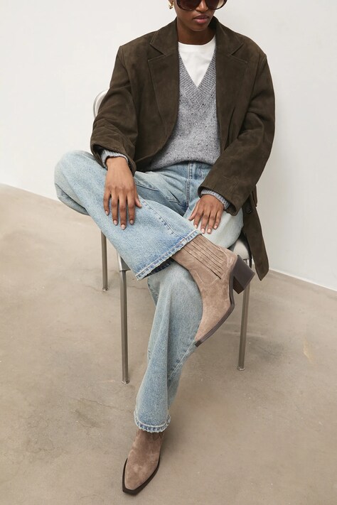 Σουέτ μπότες τσέλσι Answear.LAB χρώμα: μπεζ