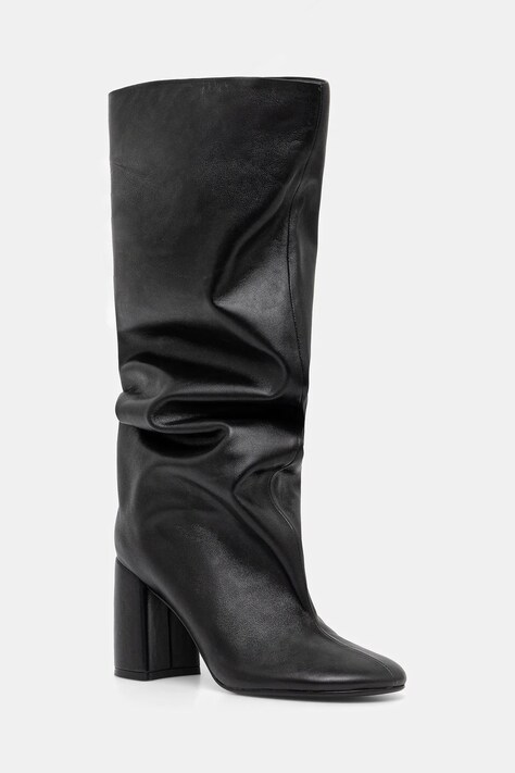 Answear.LAB kozaki skórzane kolor czarny na słupku