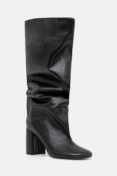 Answear.LAB kozaki skórzane kolor czarny na słupku