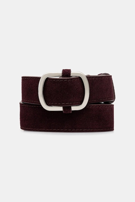 Answear.LAB pasek zamszowy damski kolor bordowy