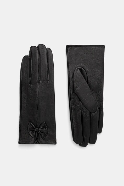 Answear.LAB rękawiczki skórzane damskie kolor czarny