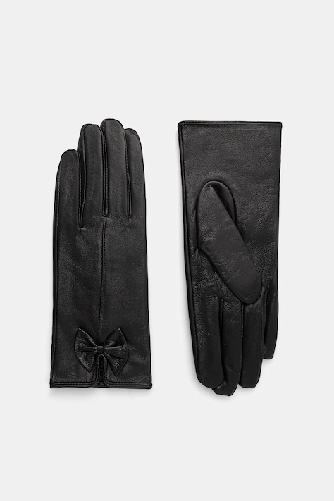 Answear.LAB rękawiczki skórzane damskie kolor czarny