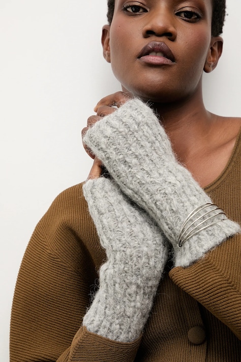 Answear.LAB guanti senza dita in lana donna colore grigio