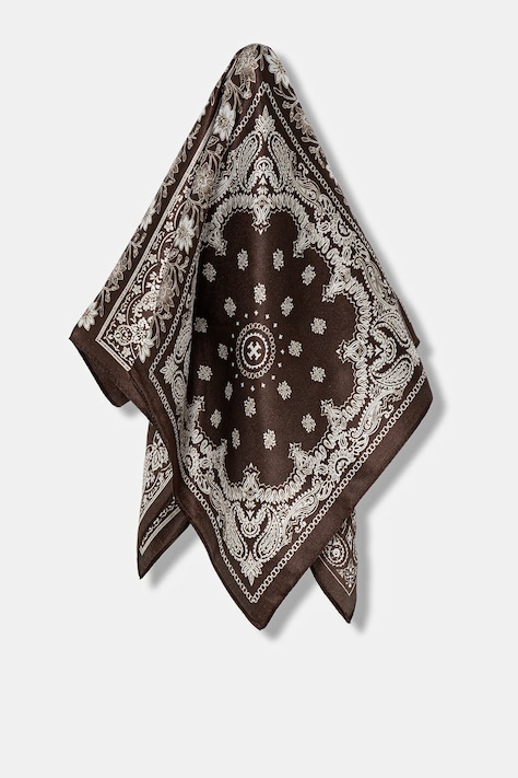 Hedvábný šátek Answear.LAB dámský, hnědá barva