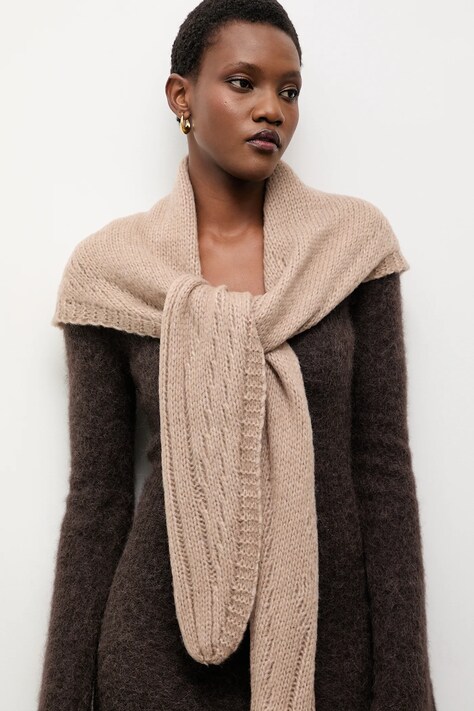 Answear.LAB gyapjú sál bézs, sima