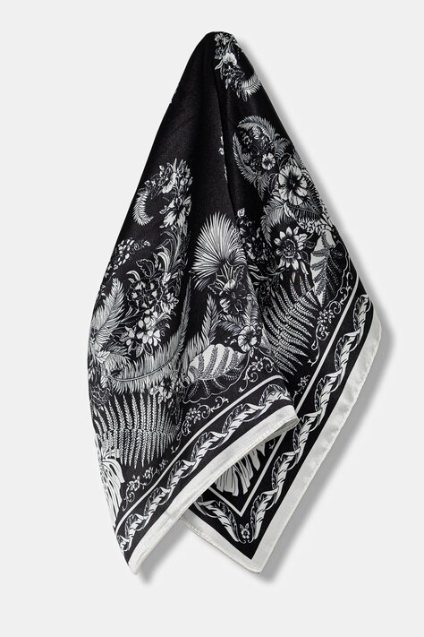 Hedvábný šátek Answear.LAB dámský, černá barva