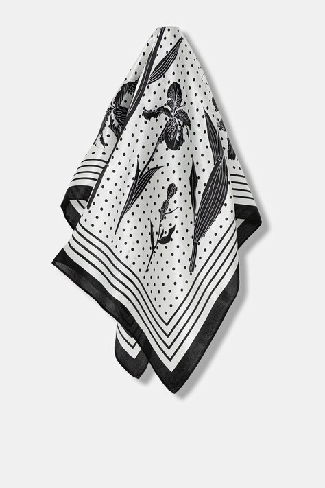 Hedvábný šátek Answear.LAB dámský, bílá barva