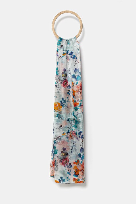 Answear Lab szal jedwabny damski kolor multicolor wzorzysty