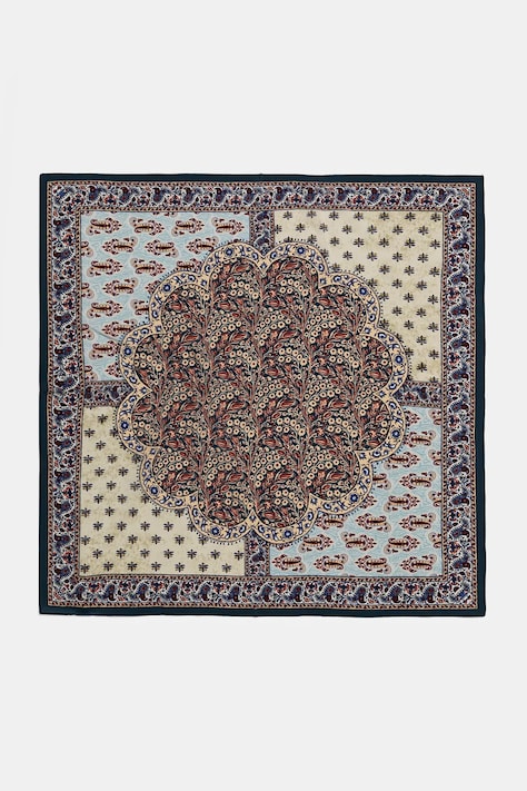 Answear.LAB apaszka jedwabna damska kolor biały wzorzysta