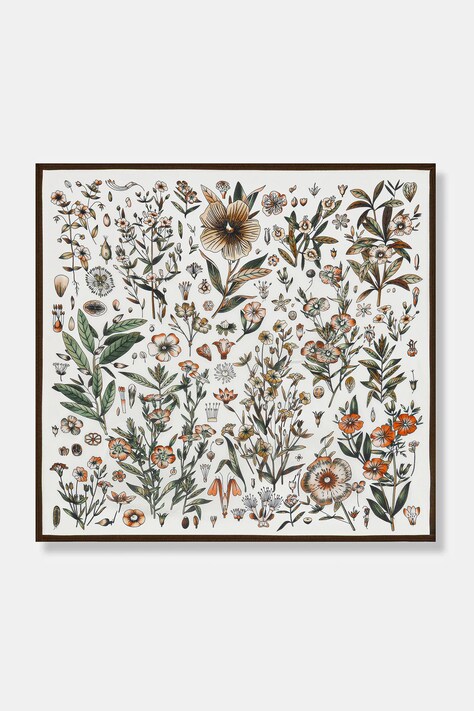 Answear.LAB apaszka jedwabna damska kolor brązowy wzorzysta