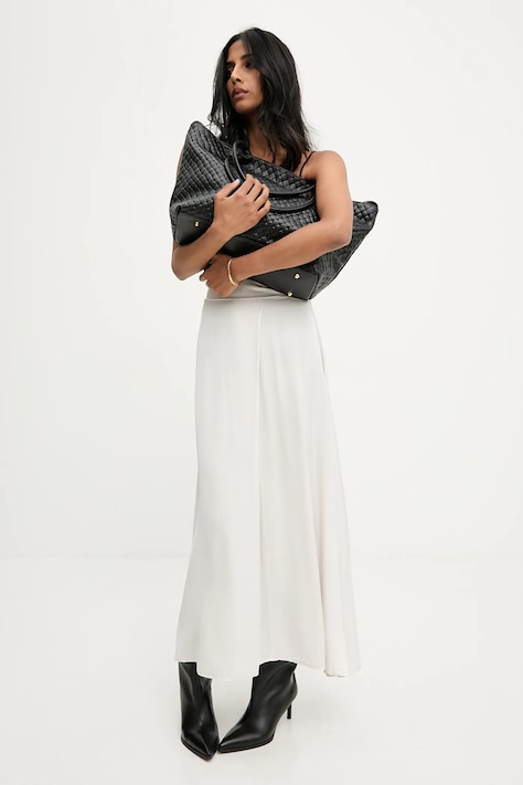 Answear.LAB fusta culoarea bej, maxi, evazati