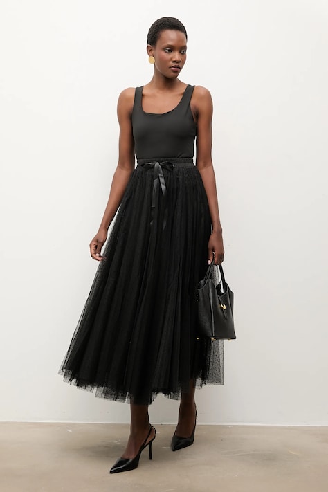 Sukně Answear.LAB černá barva, maxi, áčková