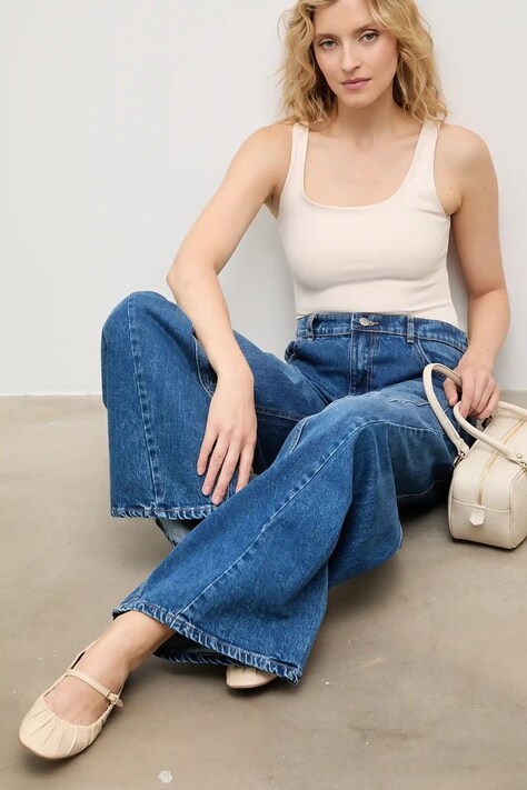 Answear.LAB jeansy damskie kolor niebieski
