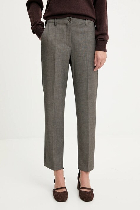 Answear.LAB spodnie damskie kolor zielony proste high waist