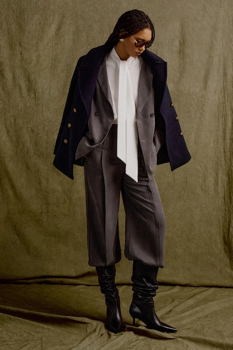 Answear.LAB pantaloni culoarea gri, lat, high waist