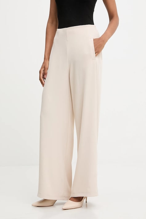 Answear.LAB spodnie damskie kolor beżowy szerokie high waist