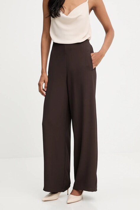 Answear.LAB spodnie damskie kolor brązowy szerokie high waist