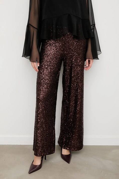 Answear.LAB spodnie damskie kolor brązowy szerokie high waist