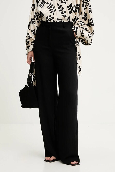 Answear.LAB spodnie damskie kolor czarny szerokie high waist