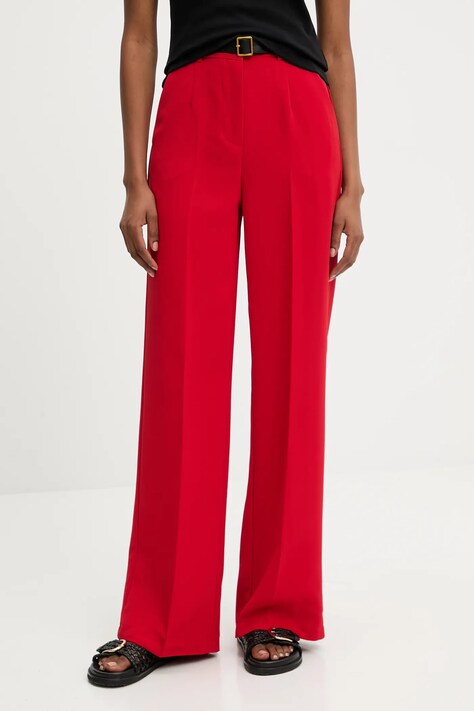 Answear.LAB spodnie damskie kolor czerwony szerokie high waist