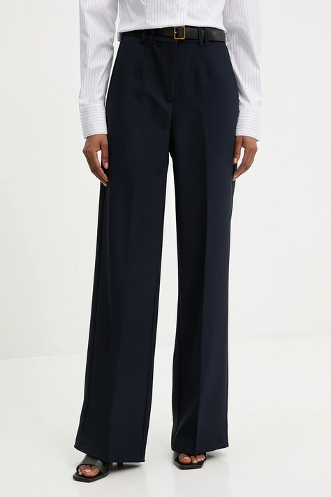 Answear.LAB spodnie damskie kolor granatowy szerokie high waist