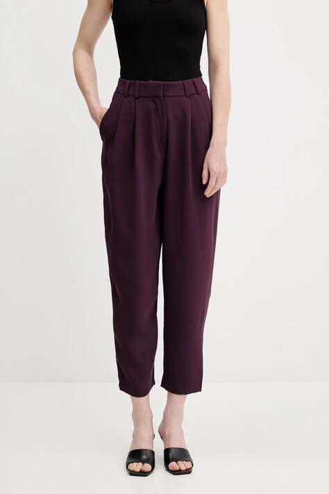 Answear Lab spodnie damskie kolor fioletowy fason chinos high waist