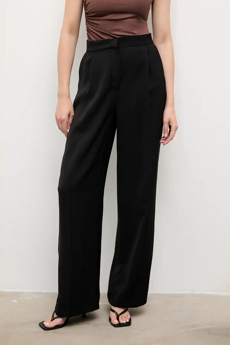 Answear.LAB spodnie damskie kolor czarny szerokie high waist