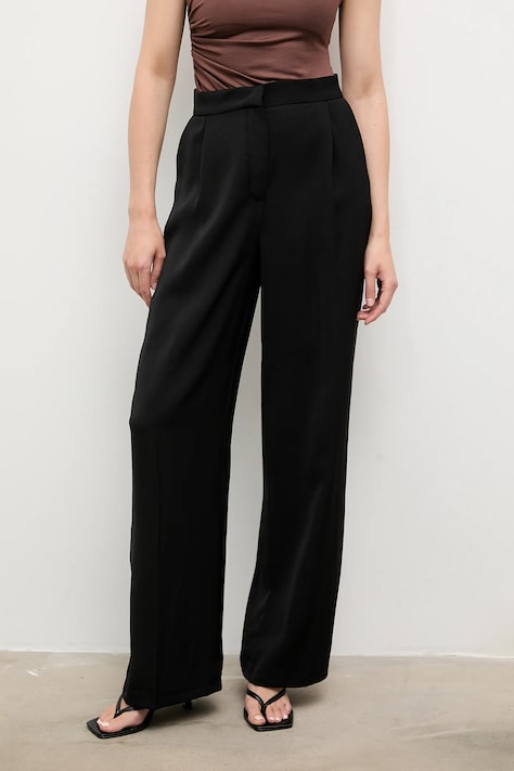 Kalhoty Answear.LAB dámské, černá barva, široké, high waist
