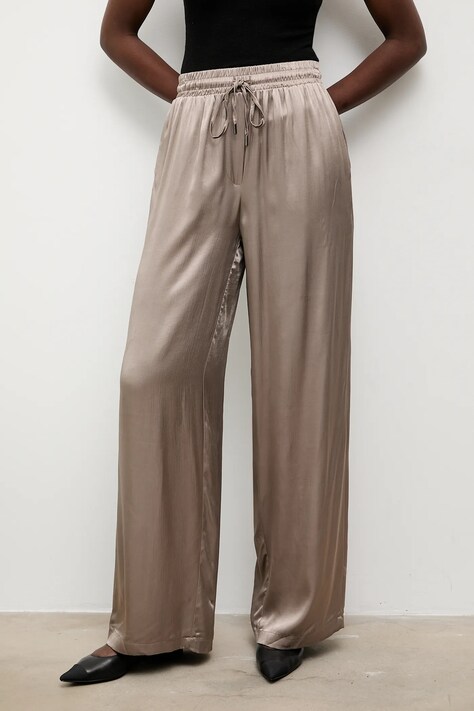 Answear.LAB spodnie damskie kolor szary szerokie high waist
