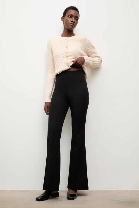 Answear.LAB spodnie damskie kolor czarny dzwony high waist