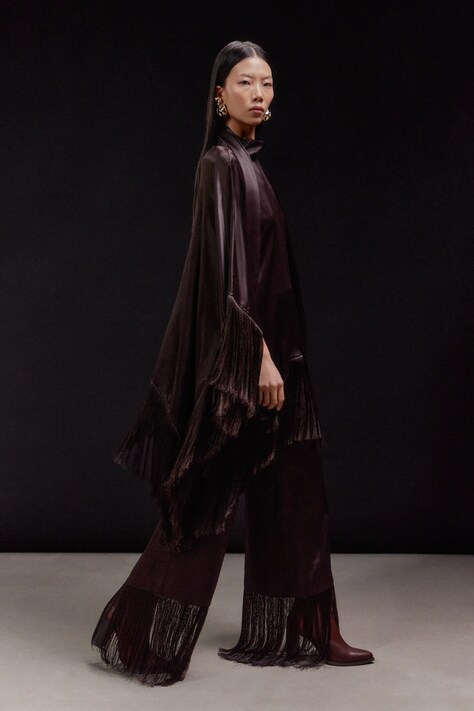 Answear.LAB pantaloni culoarea maro, lat, high waist