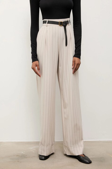Answear.LAB Spodnie damskie kolor czarny proste high waist